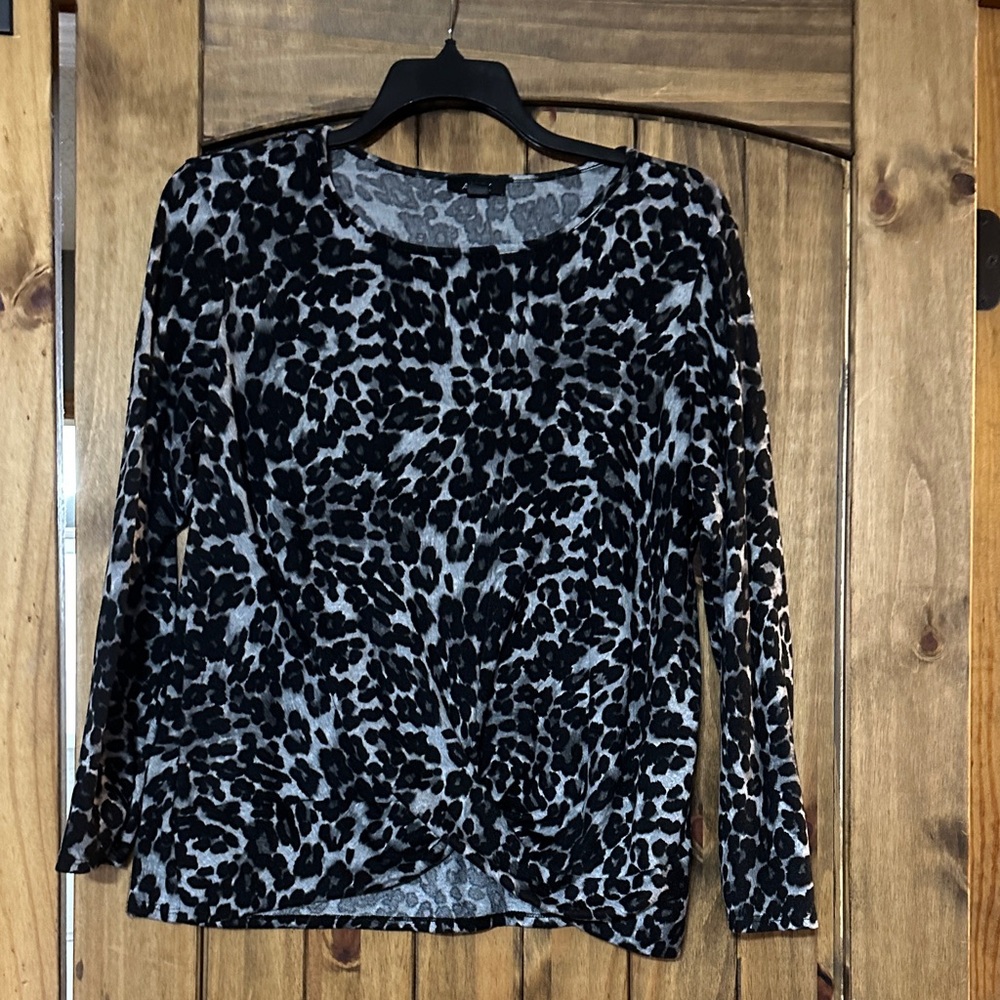 Alyx Black and Gray Animal Print Long Sleeve Top